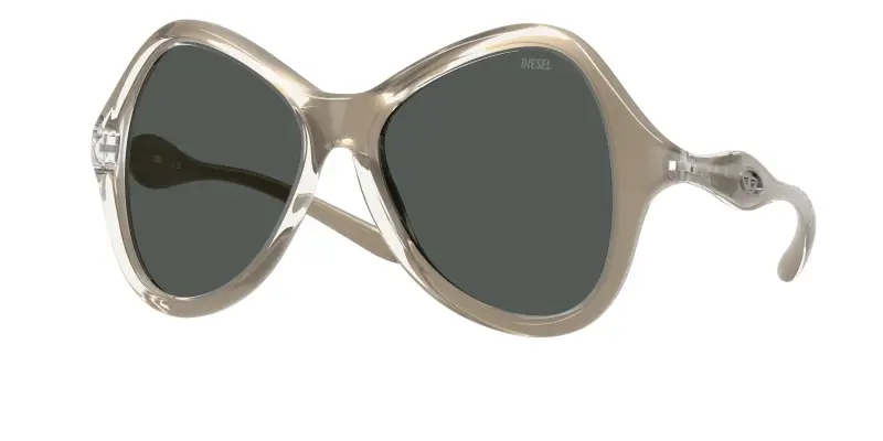 Unisex DL3010U 203587 Occhiali da sole Iniettato Trasparente Grigio Cat Eye Normale