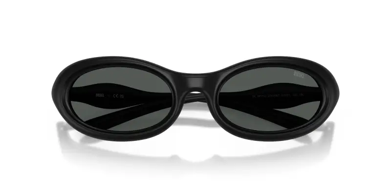 Unisex DL3011U 200287 Occhiali da sole Iniettato Nero Grigio Rotonda Normale miniatura 2