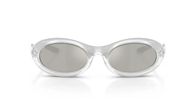 Unisex DL3011U 20296G Occhiali da sole Iniettato Trasparente Grigio Rotonda Specchiate miniatura 3