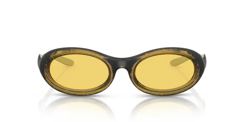 Unisex DL3011U 203085 Occhiali da sole Iniettato Giallo Giallo Rotonda Normale miniatura 3