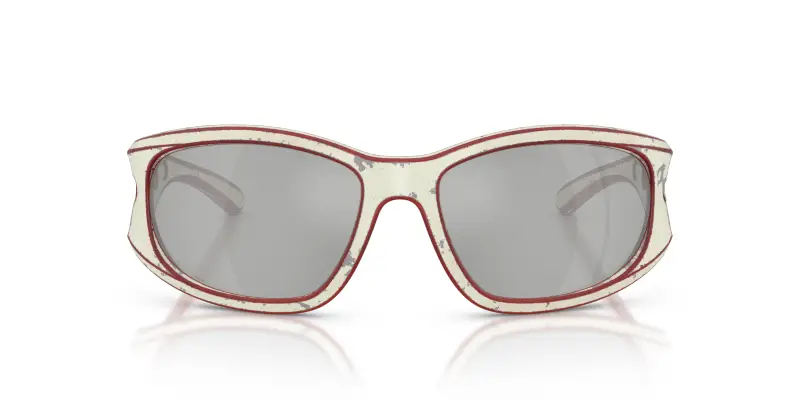 Unisex DL3012U 20108V Occhiali da sole Iniettato Bianco Argento Squadrata Normale miniatura 3