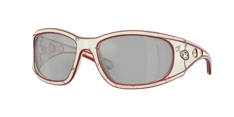 Unisex DL3012U 20108V Occhiali da sole Iniettato Bianco Argento Squadrata Normale