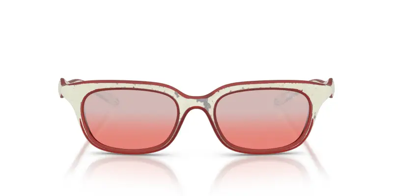 Unisex DL3013U 20107E Occhiali da sole Iniettato Bianco Rosso Squadrata Specchiate Sfumato miniatura 3