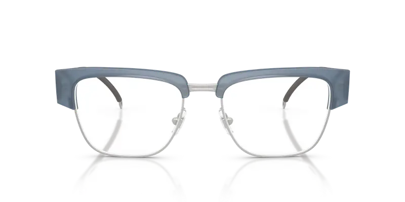 DIESEL Unisex DL4005 2020 Montature da vista Acetato Blu Trasparente Squadrata Normale miniatura 2