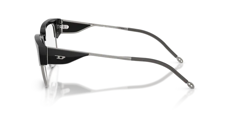 DIESEL Unisex DL4005 2026 Montature da vista Acetato Nero Trasparente Squadrata Normale miniatura 3