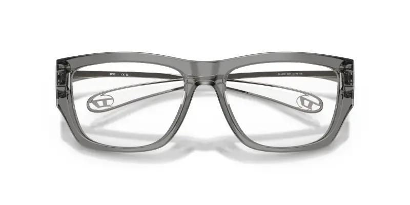 Unisex DL4008 2027 Montature da vista Acetato Grigio Trasparente Squadrata Normale miniatura 2