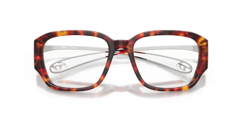 Unisex DL4009 2023 Montature da vista Acetato Rosso Trasparente Squadrata Normale miniatura 2