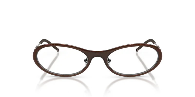 DIESEL Unisex DL5001 1025 Montature da vista Metallo Bronzo Trasparente Rotonda Normale miniatura 2