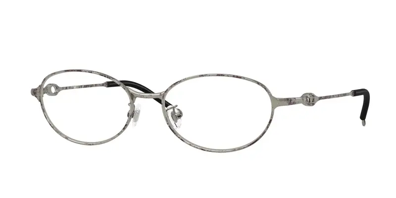 DIESEL Unisex DL5004D 1028 Montature da vista Metallo Argento Trasparente Rotonda Normale