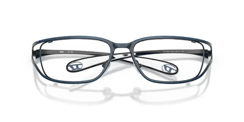 Unisex DL5006 1024 Montature da vista Metallo Blu Trasparente Squadrata Normale miniatura 2