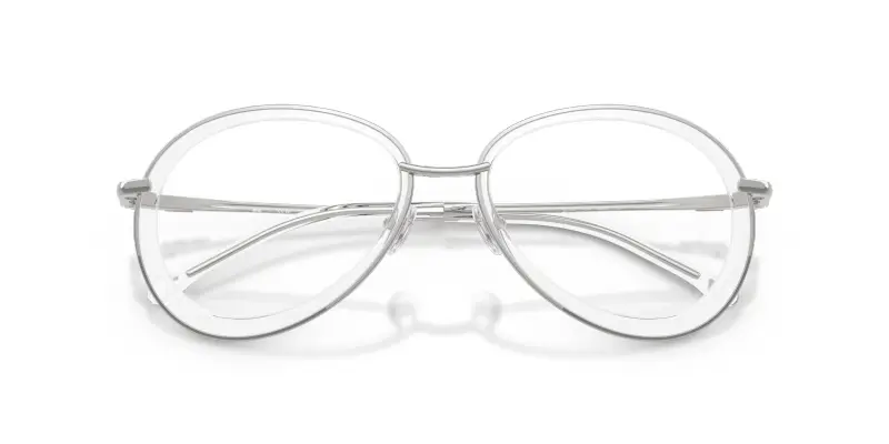 Unisex DL5007 1001 Montature da vista Metallo Argento Trasparente Rotonda Normale miniatura 2