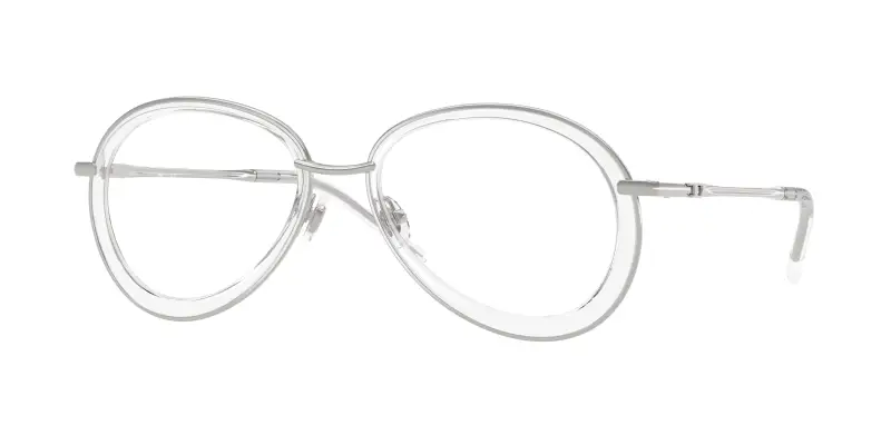 Unisex DL5007 1001 Montature da vista Metallo Argento Trasparente Rotonda Normale