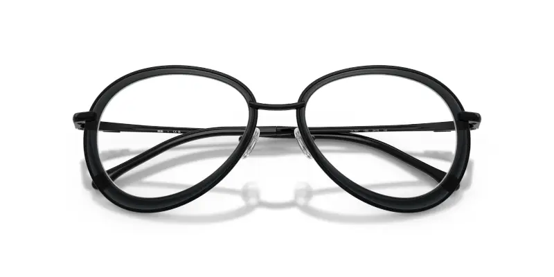 Unisex DL5007 1002 Montature da vista Metallo Nero Trasparente Rotonda Normale miniatura 2