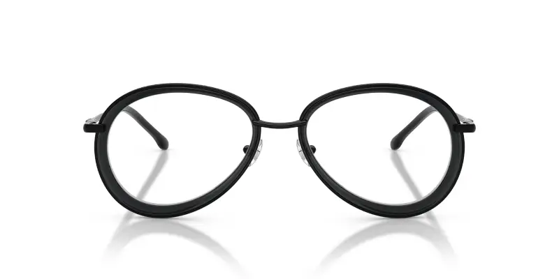 Unisex DL5007 1002 Montature da vista Metallo Nero Trasparente Rotonda Normale miniatura 3