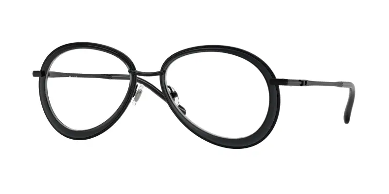 Unisex DL5007 1002 Montature da vista Metallo Nero Trasparente Rotonda Normale