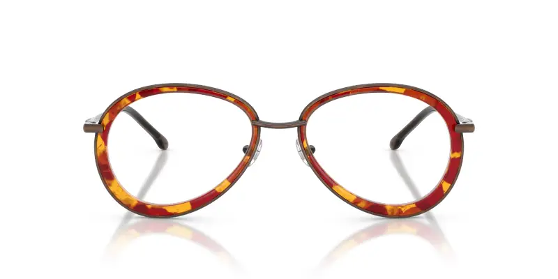 Unisex DL5007 105 Montature da vista Metallo Bronzo Trasparente Rotonda Normale miniatura 3