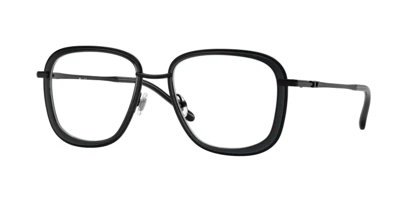 Unisex DL5009 1002 Montature da vista Metallo Nero Trasparente Rotonda Normale