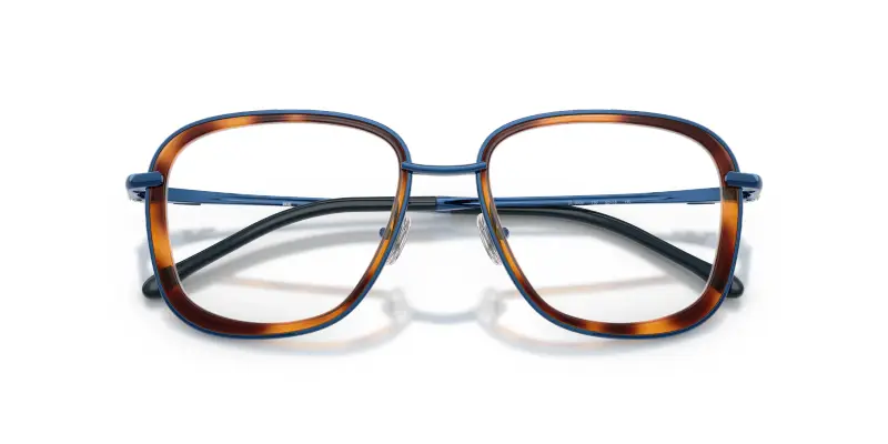 Unisex DL5009 110 Montature da vista Metallo Blu Trasparente Rotonda Normale miniatura 2