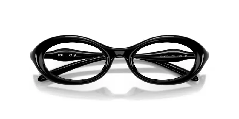 Unisex DL6005U 2001 Montature da vista Iniettato Nero Trasparente Rotonda Normale miniatura 2