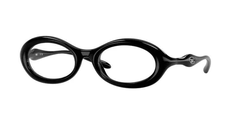 Unisex DL6005U 2001 Montature da vista Iniettato Nero Trasparente Rotonda Normale