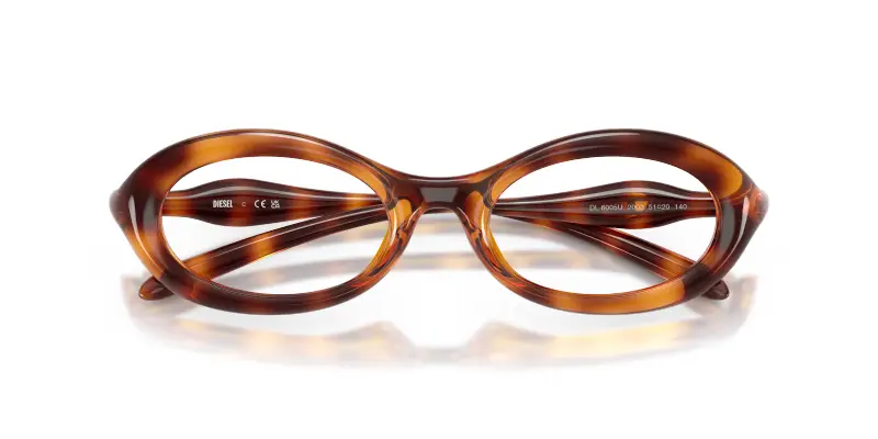 Unisex DL6005U 2003 Montature da vista Iniettato Tartaruga Trasparente Rotonda Normale miniatura 2