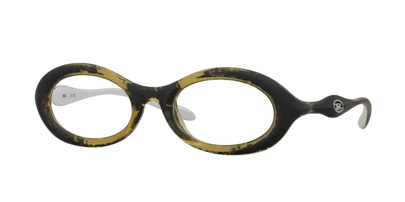 Unisex DL6005U 2030 Montature da vista Iniettato Giallo Trasparente Rotonda Normale