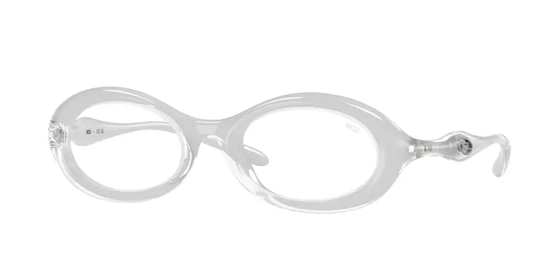 Unisex DL6005U 2031 Montature da vista Iniettato Trasparente Blu Rotonda Normale