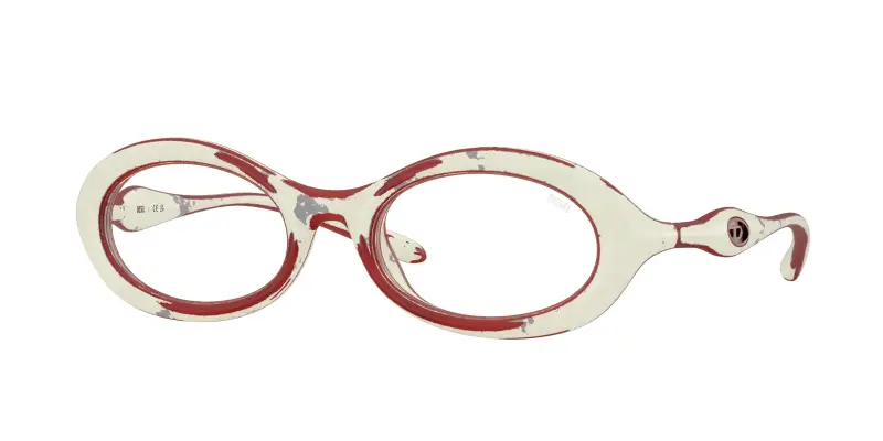 Unisex DL6005U 2032 Montature da vista Iniettato Bianco Blu Rotonda Normale