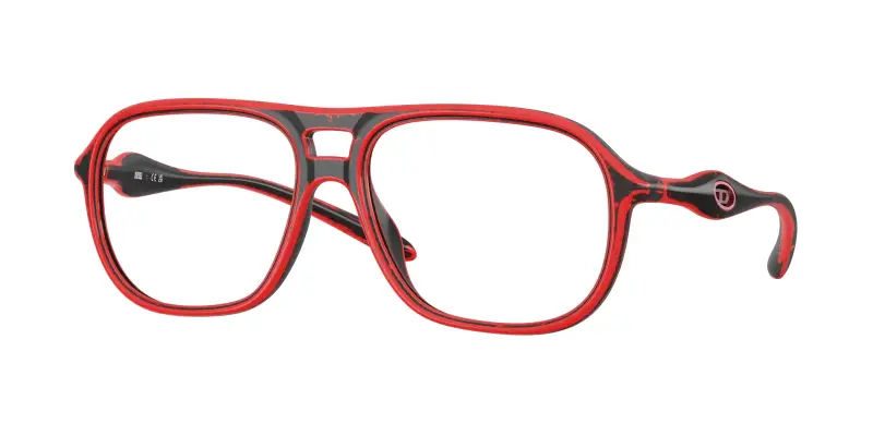 Unisex DL6008U 2009 Montature da vista Iniettato Rosso Trasparente Rotonda Normale