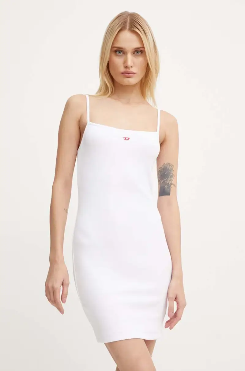 vestito D-MOKKY-LS-MICRODIV Bianco