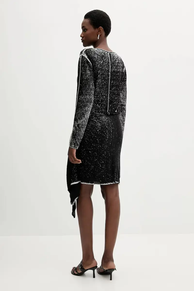 vestito di lino EGANKNOT colore nero A18864.0BJBR miniatura 3