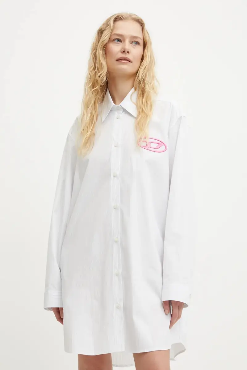 vestito in cotone D-DALIS-P1 DRESS colore bianco A14571.0DNAN