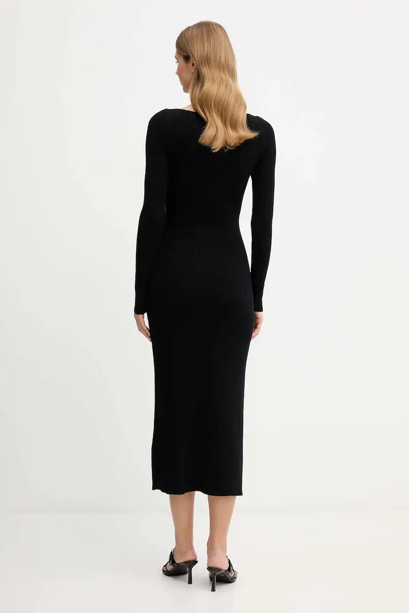 vestito in lana OLONI colore nero A18905.0PLBF miniatura 3