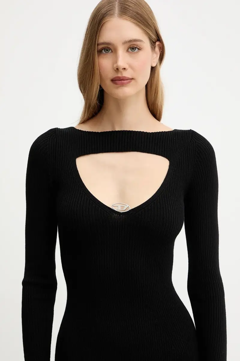 vestito in lana OLONI colore nero A18905.0PLBF miniatura 4