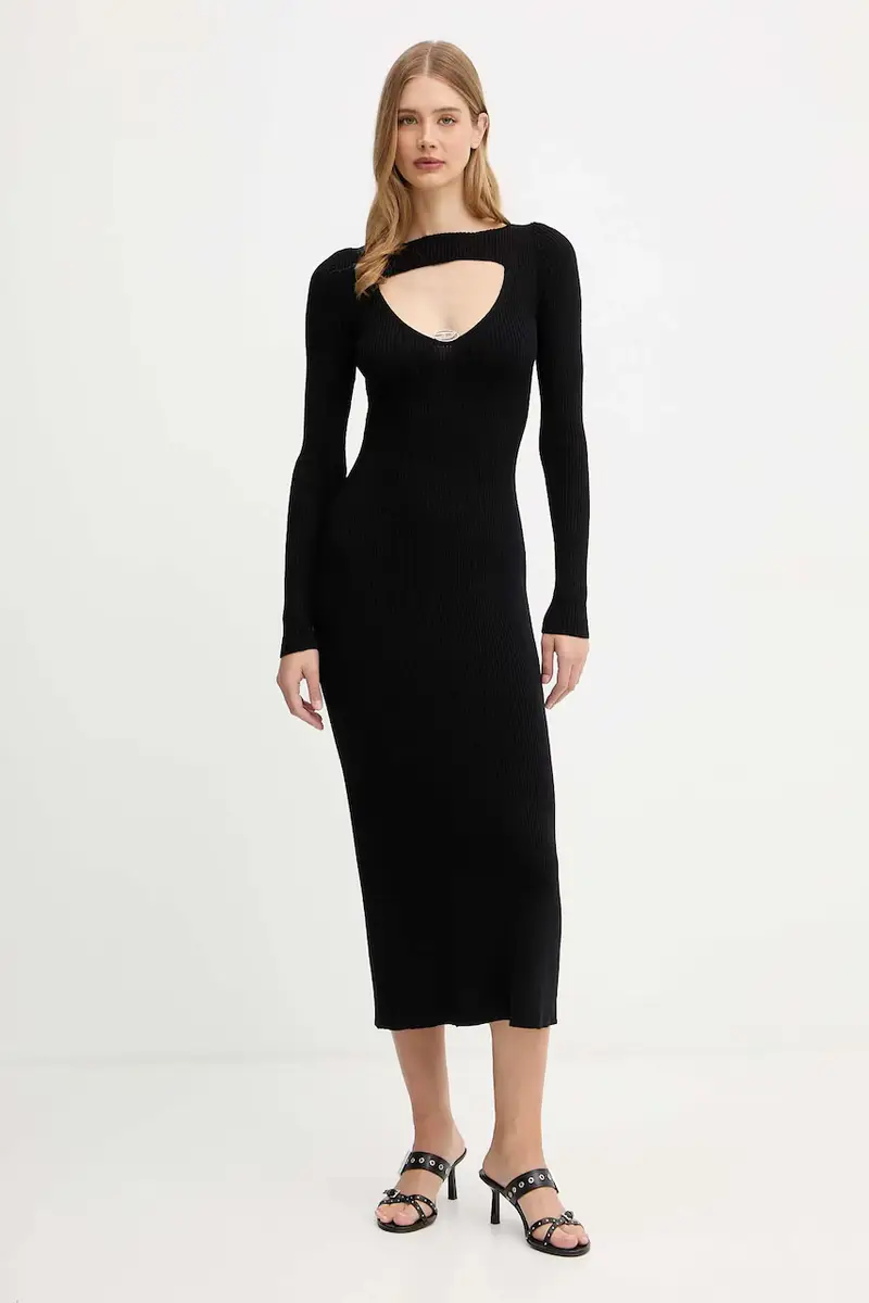 vestito in lana OLONI colore nero A18905.0PLBF