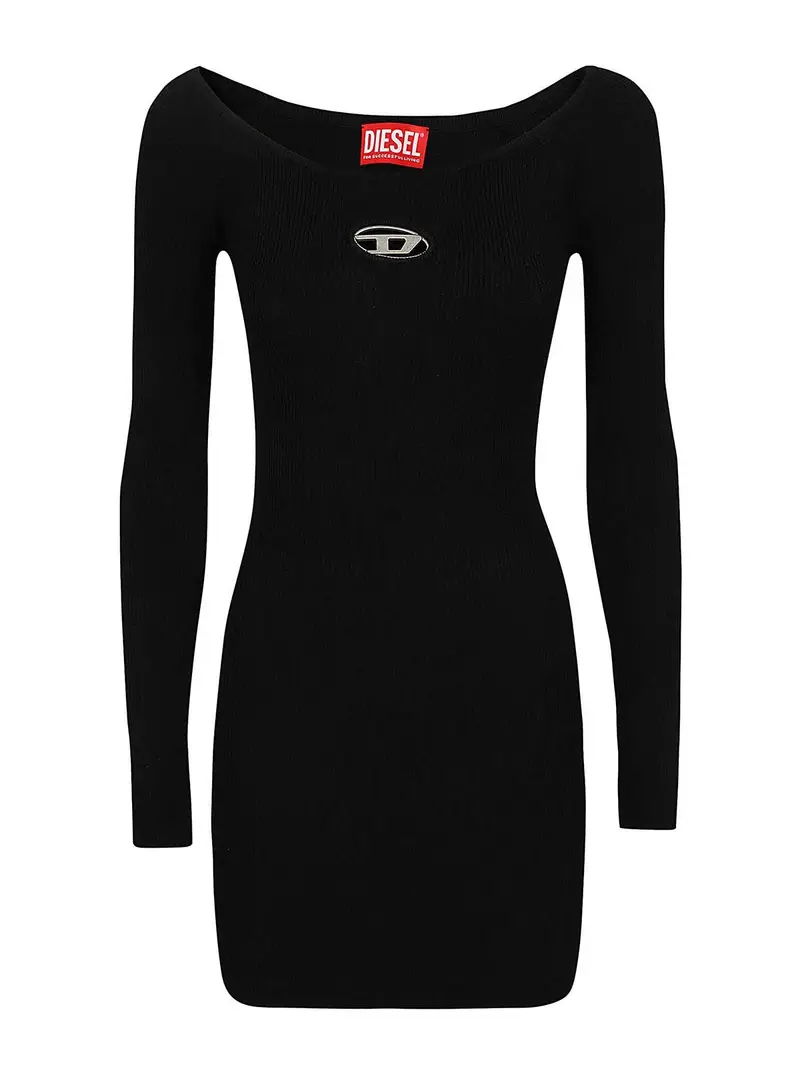 Vestito in maglia a coste Nero