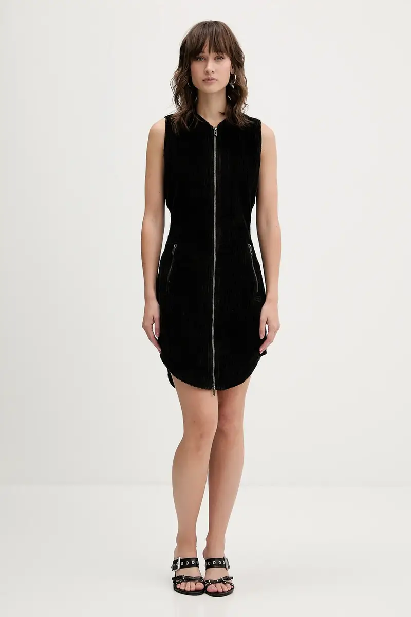 vestito in velluto a coste D-ENEA colore marrone A18585.0WFCI miniatura 2