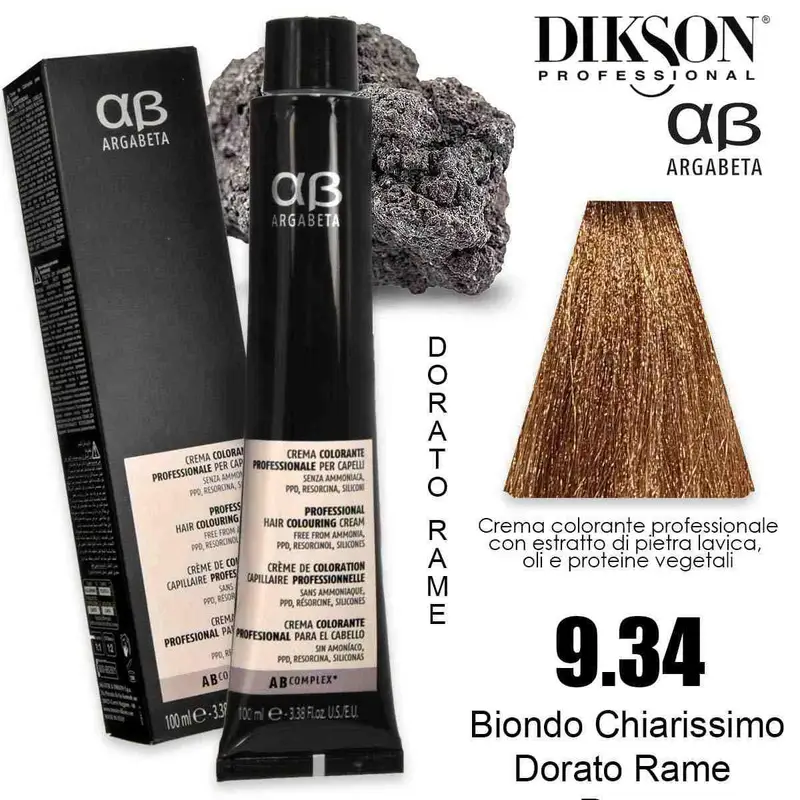 argabeta color 100 ml 9.34 biondo chiarissimo dorato rame