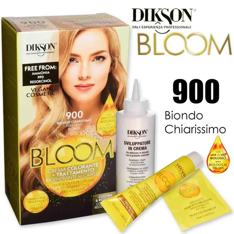 bloom crema colorante con cheratina 900 biondo chiarissimo