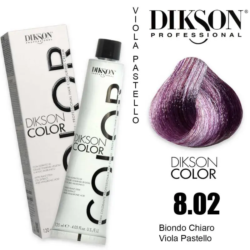 Dikson color 120 ml 8.02 biondo chiaro viola pastello