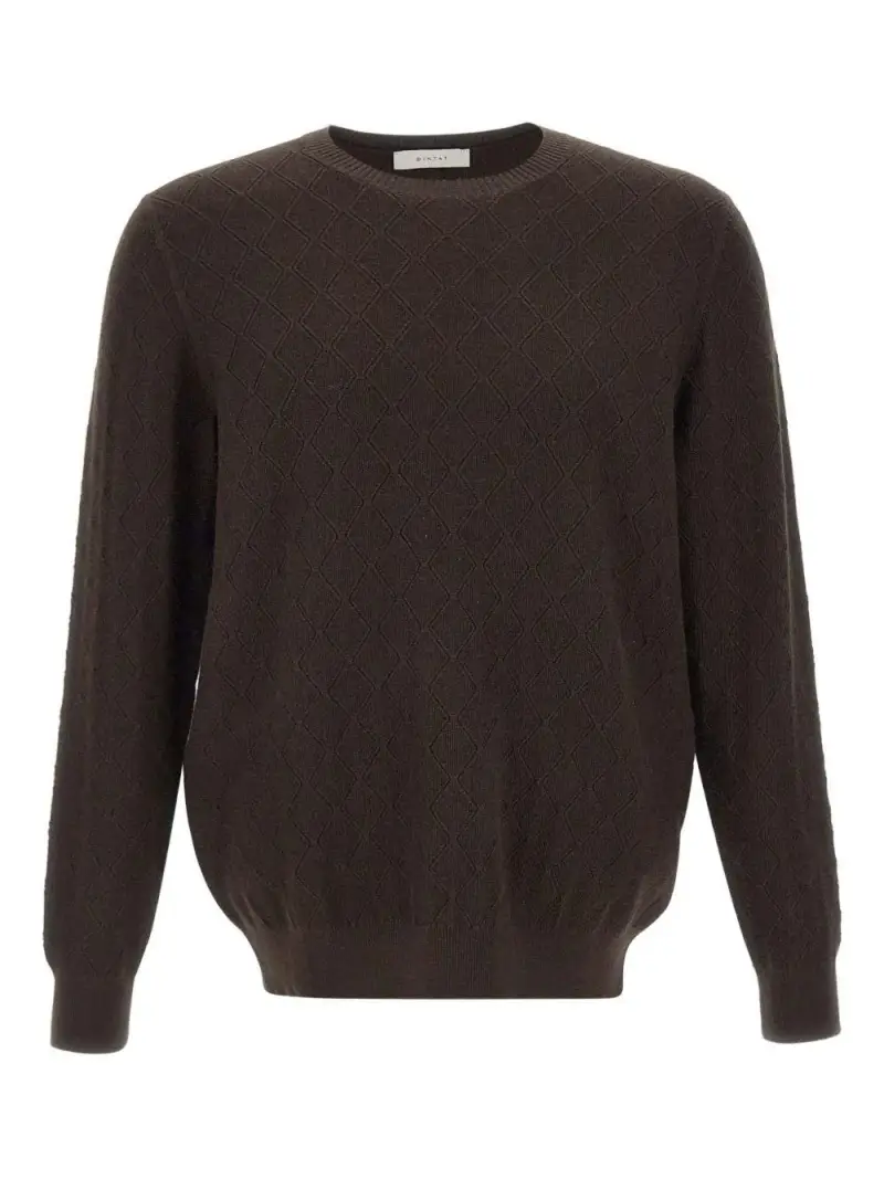 Maglione marrone con motivo a rombi Marrone scuro