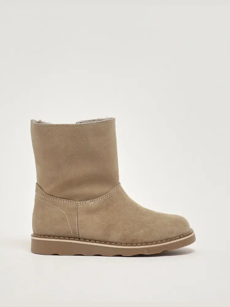 stivaletto kids/junior in pelle scamosciata beige