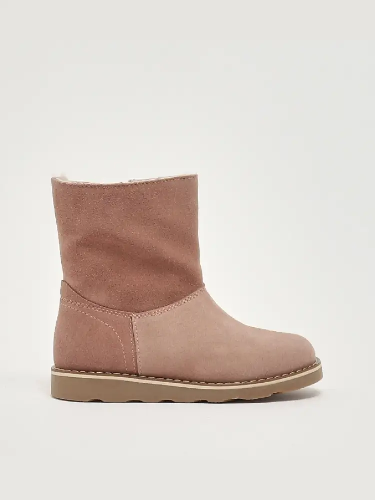 stivaletto kids/junior in pelle scamosciata rosa