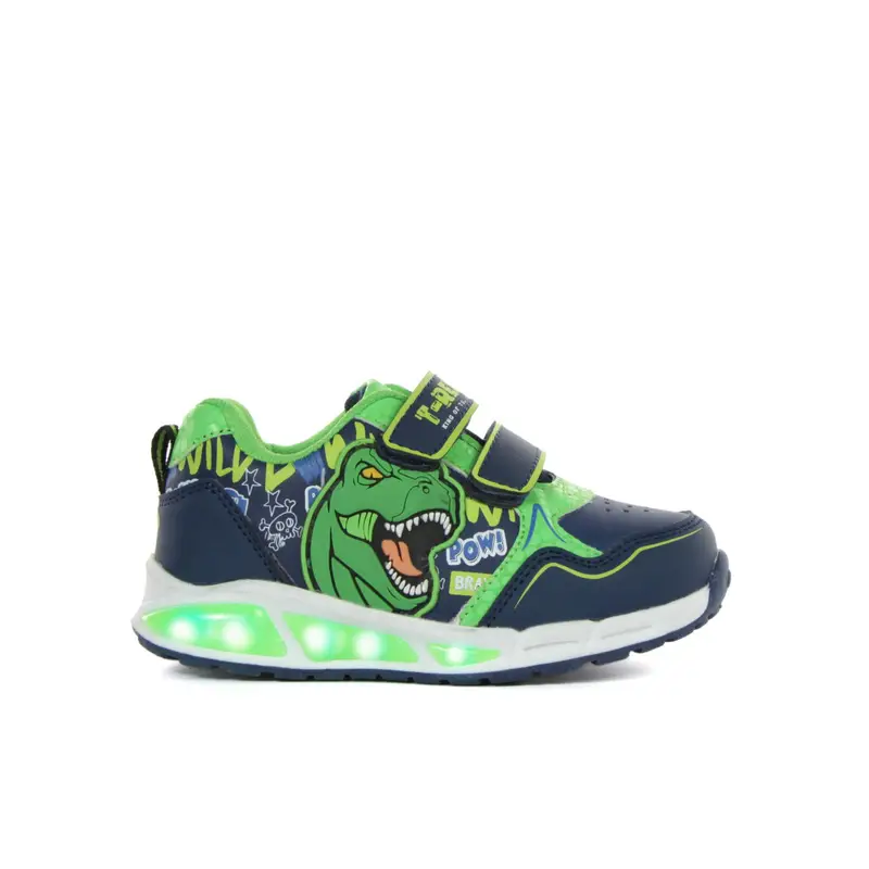 Sneakers blu da bimbo stampa cartoon con luci