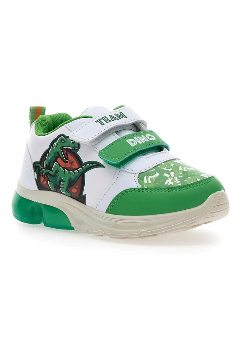 Sneakers Bianche e Verdi Con Luci Dinosauro 7240 [BIANCO] miniatura 2