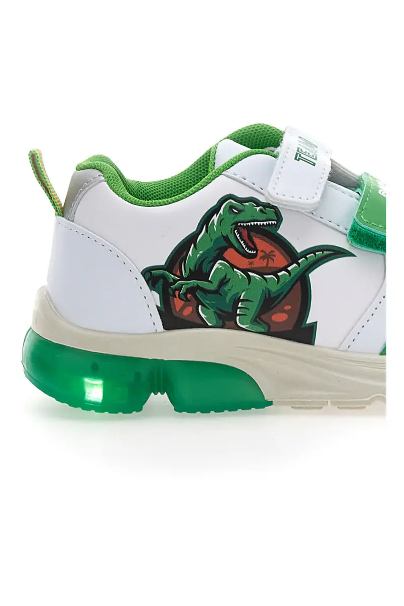 Sneakers Bianche e Verdi Con Luci Dinosauro 7240 [BIANCO] miniatura 5