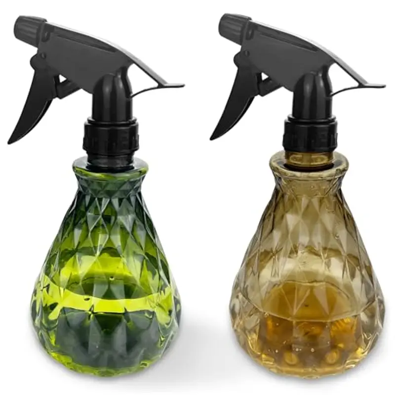 Diompirux 2 Pezzi Spruzzatore Acqua 500ml, Spray Ricaricabile per Nebulizzazione Fine, Trasparente Plastica Grilletto Spruzzatore, per Giardino, Piante, Parrucchiere, Pulizia (ciano, giallo)
