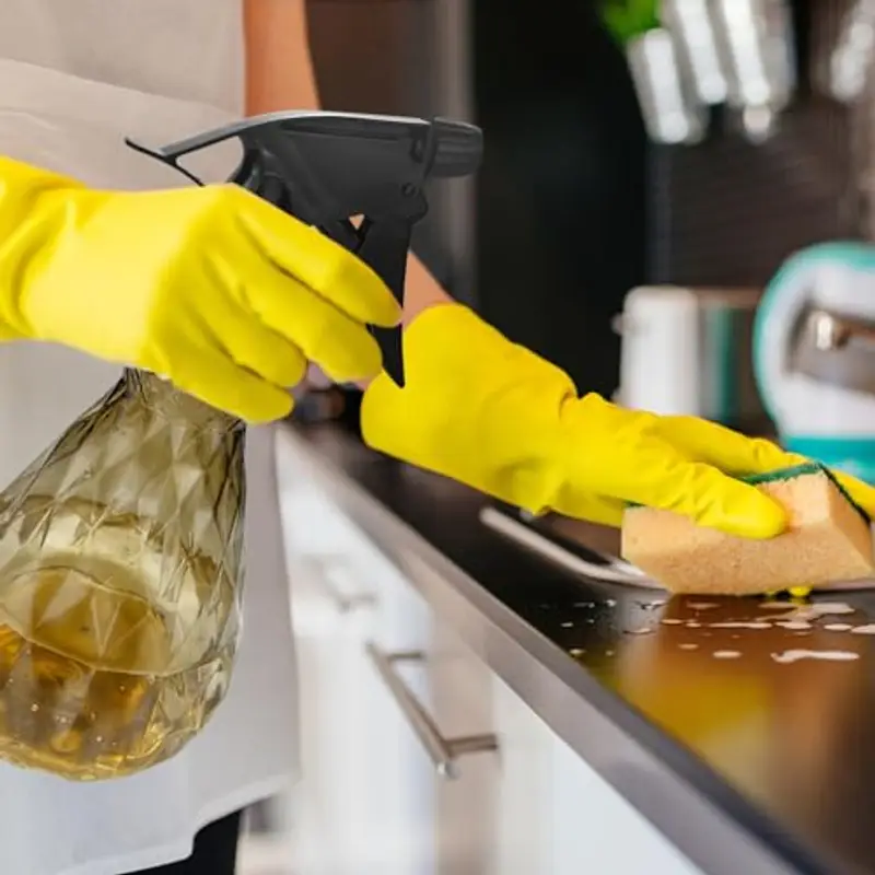 Diompirux 2 Pezzi Spruzzatore Acqua 500ml, Spray Ricaricabile per Nebulizzazione Fine, Trasparente Plastica Grilletto Spruzzatore, per Giardino, Piante, Parrucchiere, Pulizia (ciano, giallo) miniatura 2