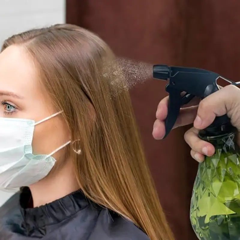 Diompirux 2 Pezzi Spruzzatore Acqua 500ml, Spray Ricaricabile per Nebulizzazione Fine, Trasparente Plastica Grilletto Spruzzatore, per Giardino, Piante, Parrucchiere, Pulizia (ciano, giallo) miniatura 3