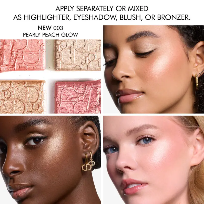 Blush Dior Backstage Glow Maximizer Palette 003 Pearly Peach Glow - Palette viso, Blush, Illuminante viso miniatura 4